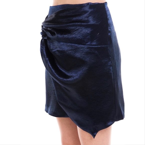 LUSH black satin twist wrap skirt - Picture 2 of 5
